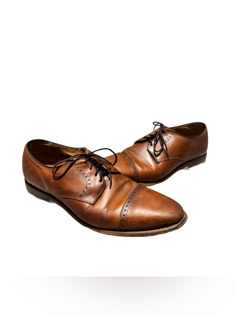 Allen Edmonds Clifton Cap Toe Oxford Men's 10.5 D Brown Leather Dress Shoe